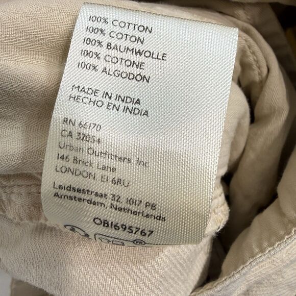 Free People Trouser in Beige Size Small  *missing One Of The Metal Hooks - Picture 9 of 10